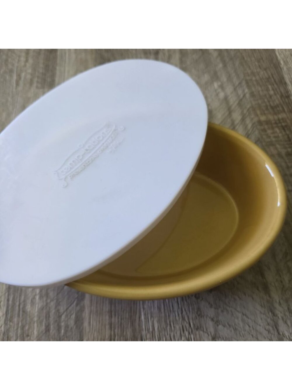 Temp-Tations Fruit Basket Yellow Ceramic Oval Casserole Baking Dish 0.6 QT Lid - Picture 5 of 15